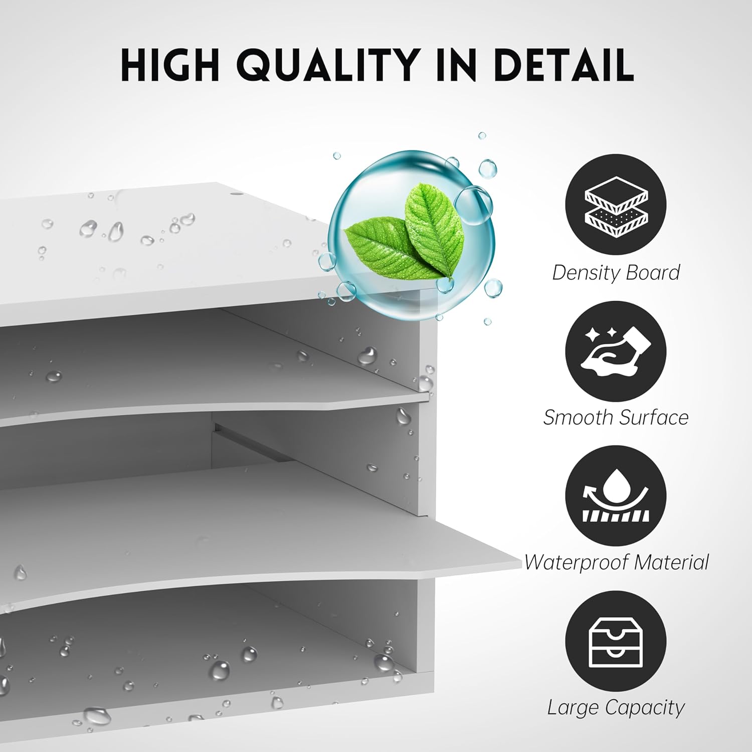 Wood Desk Organizer, 3 Tier Paper File Organizer for Desk, Wooden Desktop Organizer, Paper Letter Literature Mail Sorter, for Office School & Home Organization, White